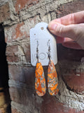 Large Orange Sea Sediment Tear Drop Earrings