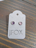 8mm Purple Fluorite Circular Sterling Studs (RTS)