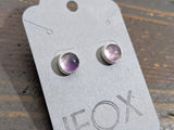 8mm Purple Fluorite Circular Sterling Studs (RTS)