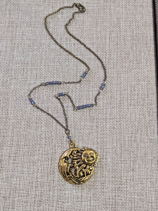 Sun and Moon Brass Necklace (MTO)