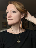 Large Orange Sea Sediment Tear Drop Earrings