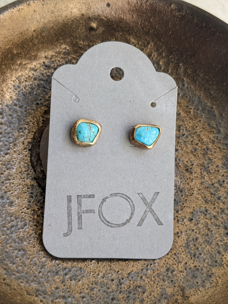 Morenci Turquoise Brass and Sterling Studs (RTS)
