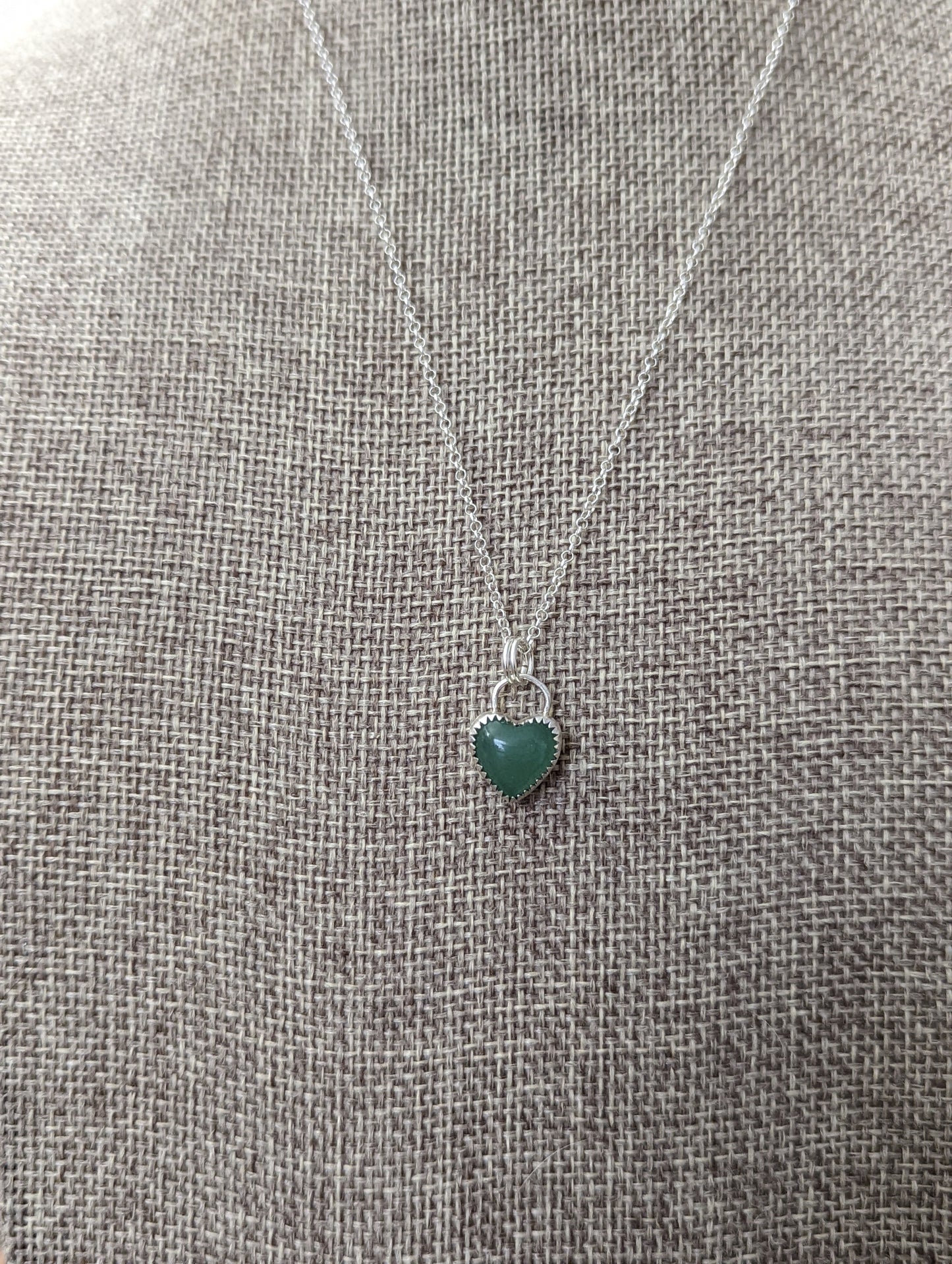 Green Aventurine Mini Heart Necklace (MTO)