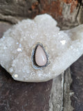 Rose Quartz Tear Drop Statement Ring (RTS size 8)