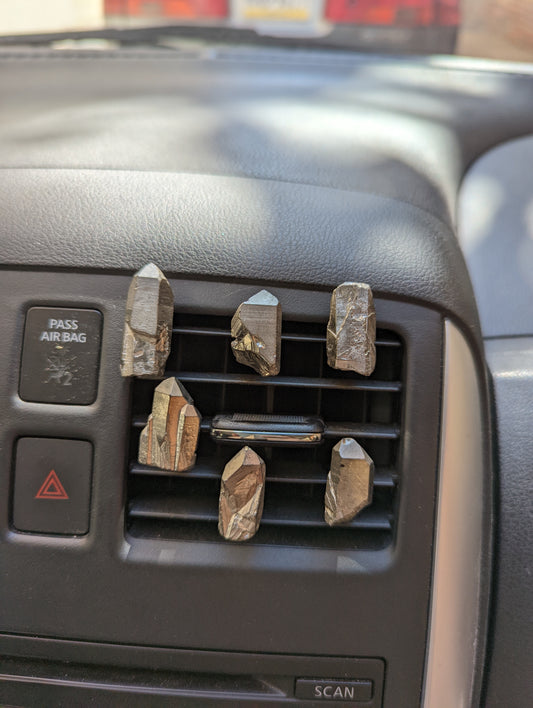 Silver Aura Crystal "Car-ma" Vent Clips
