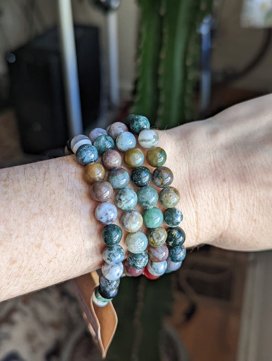 Pulsera de ágata india (varios tamaños disponibles) *Estilo retirado*