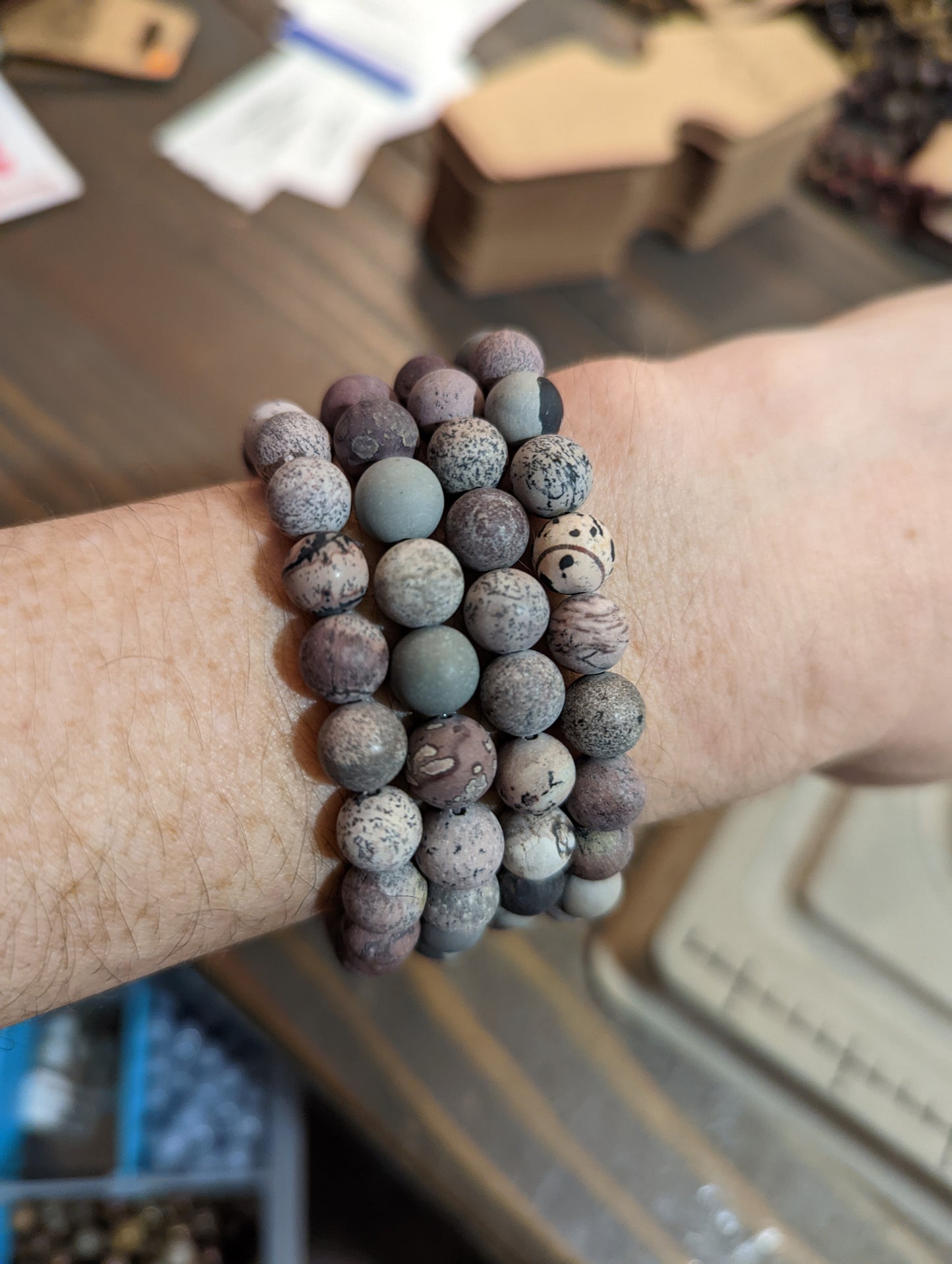 Matte Artistic Jasper Bracelet (Various Sizes Available)