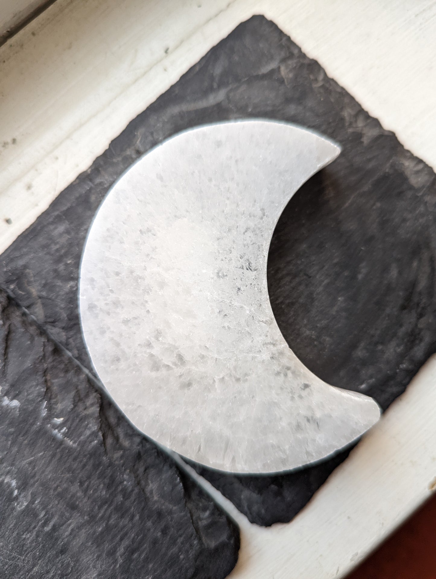 Selenite Moon Charging Plate