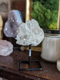 Small Raw Crystals on Metal Stand
