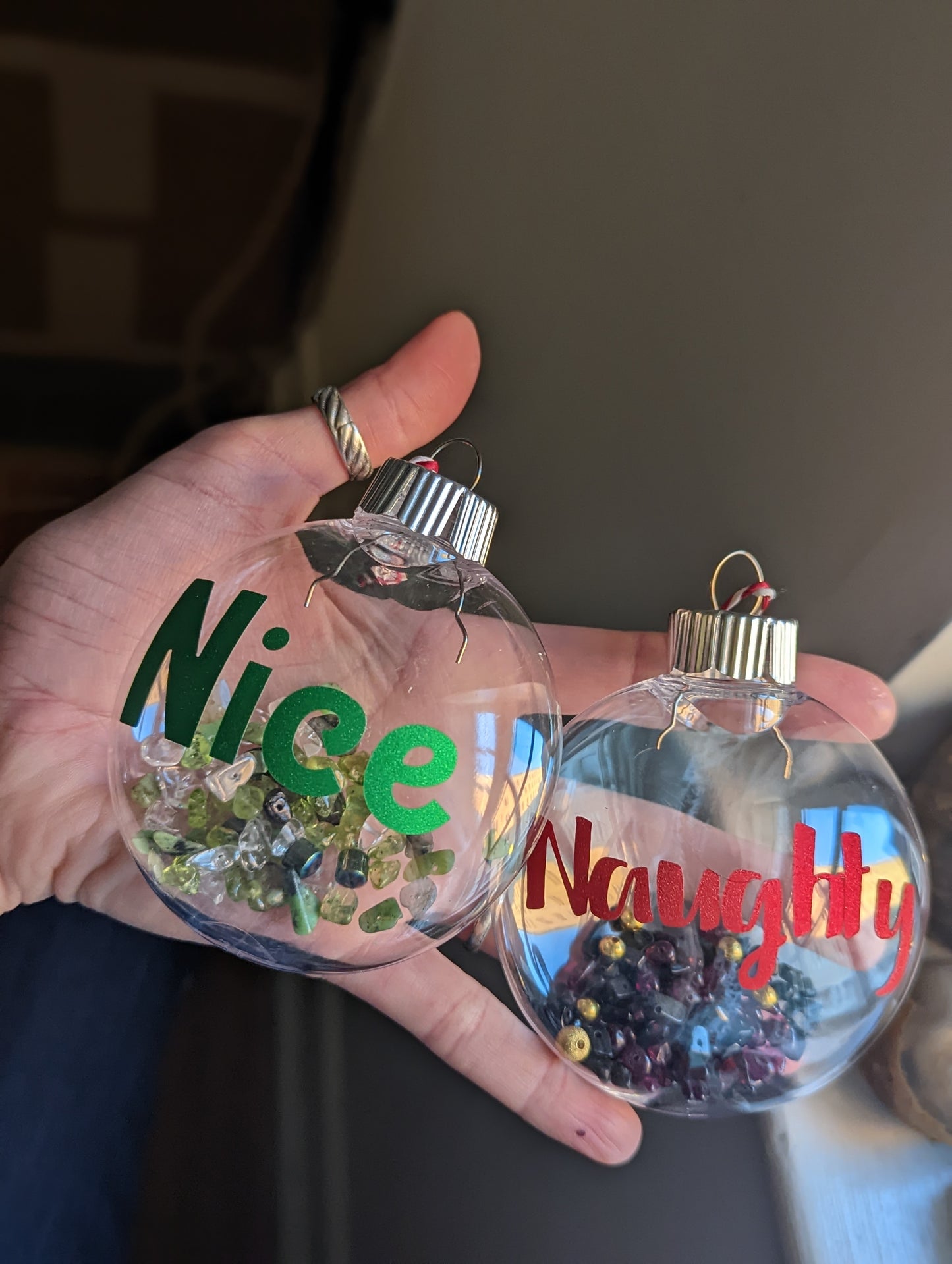 Naughty and Nice Ornament Set