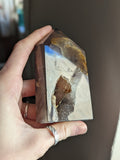Geode Tower with Druzy Pockets Polished - Dark Brown