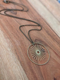 Sun Burst Brass Loop Necklace