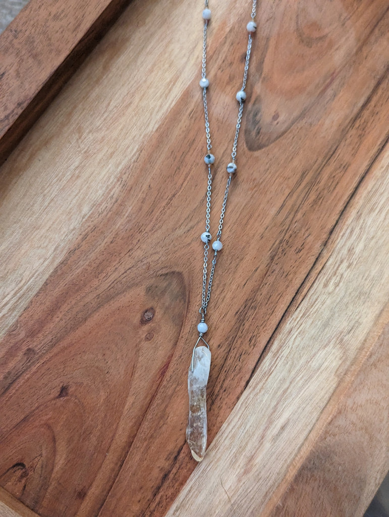 Citrine and Moonstone Stainless Necklace