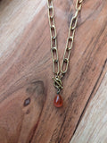 Carnelian on Gold Paper Clip Chain