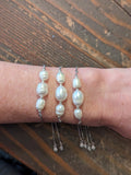 Freshwater Pearl Adjustable Slide Bracelet (Silver and Gold)