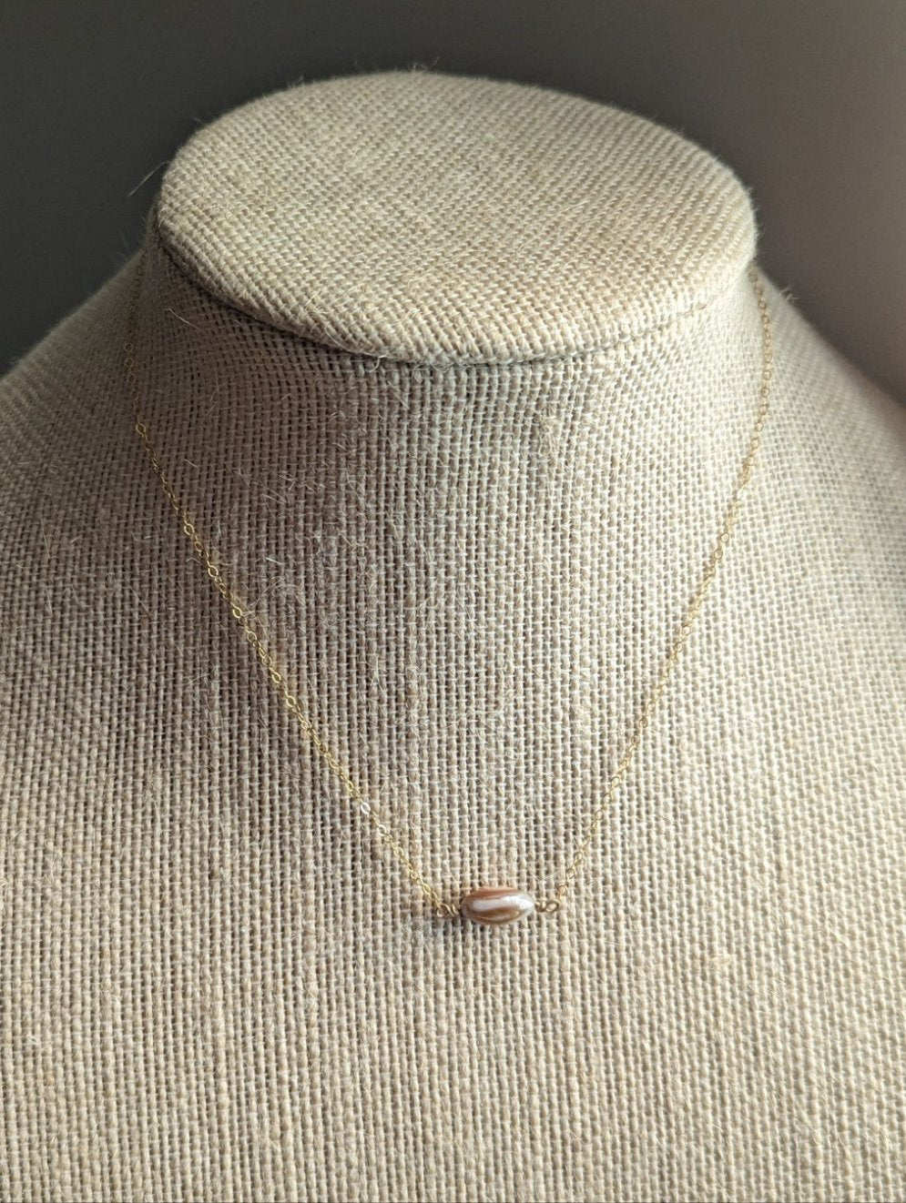 Brown Rice Pearl Pendant on 14k Gold Fill (MTO)