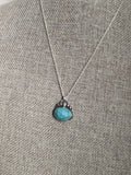 Faceted Turquoise and Silver Embellishment Necklace
