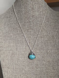 Faceted Turquoise and Silver Embellishment Necklace