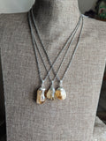 Citrine Pendant on Stainless Chain